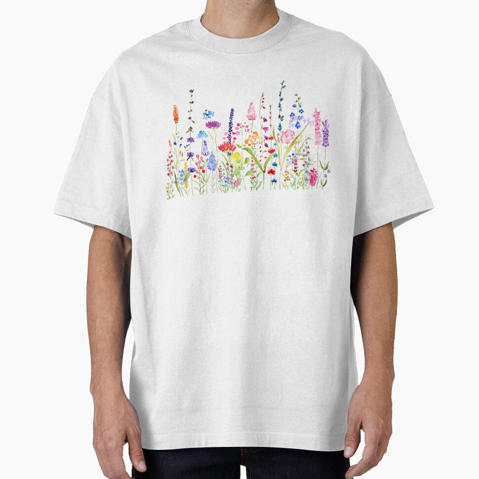 hand painted colorful wild flower field by ColorandColor