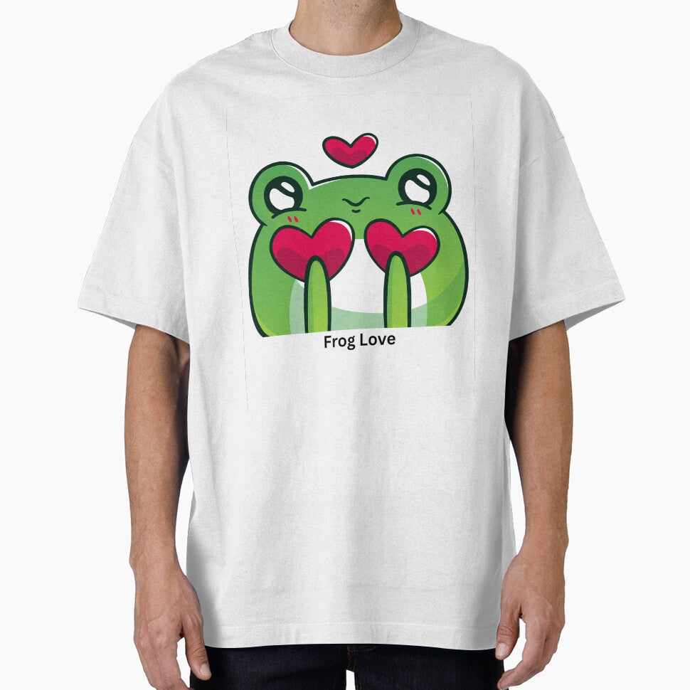 Cute Frog Love Hearts Kawaii Cartoon Design by CozyMomDesigns