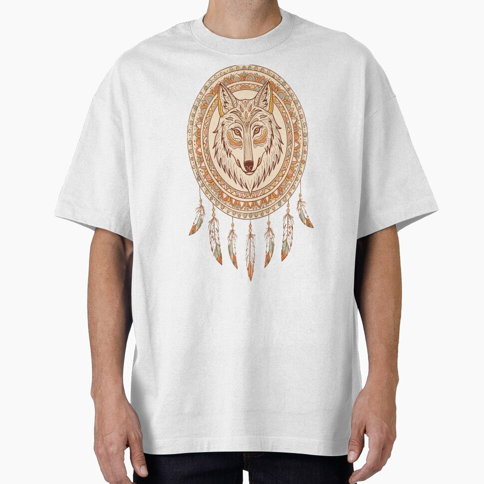 Boho Wolf Dreamcatcher Mandala by VeloraLaz