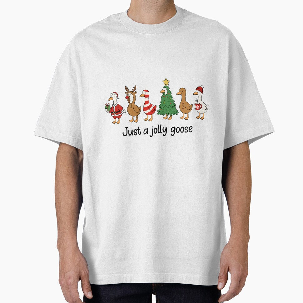 Just a Jolly Goose , Funny Christmas Geese Sublimation, Santa Goose by DonaldMcCullum