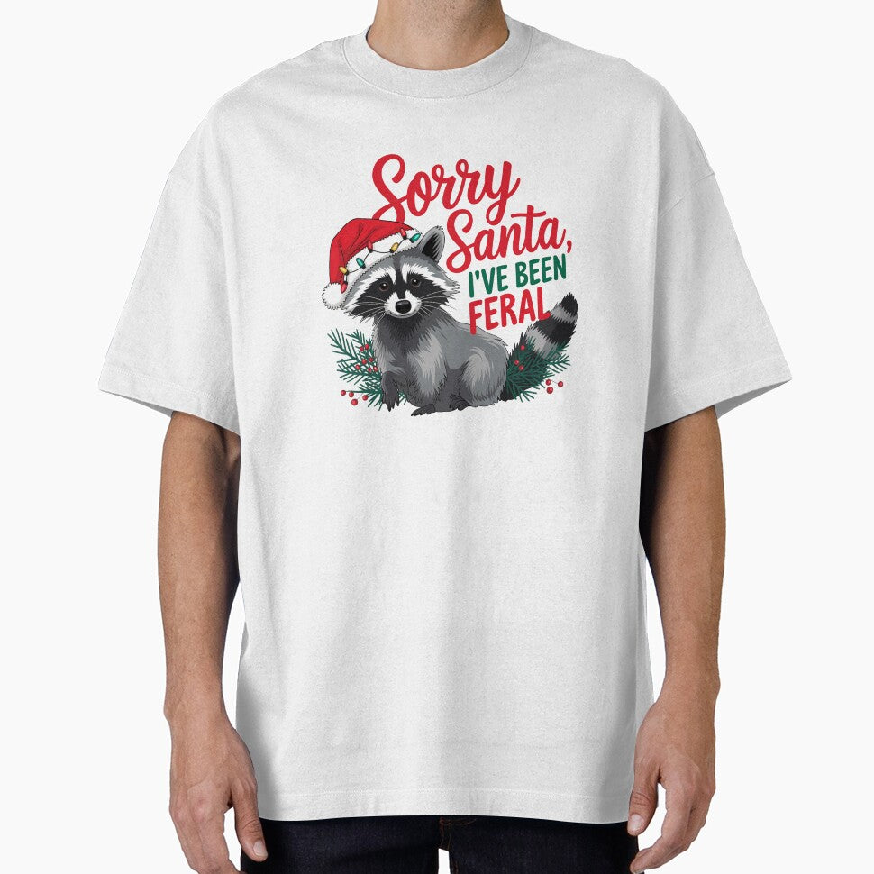 Sorry Santa, I´ve been feral, racoon design, tik tok trends by Dominika Farkašová