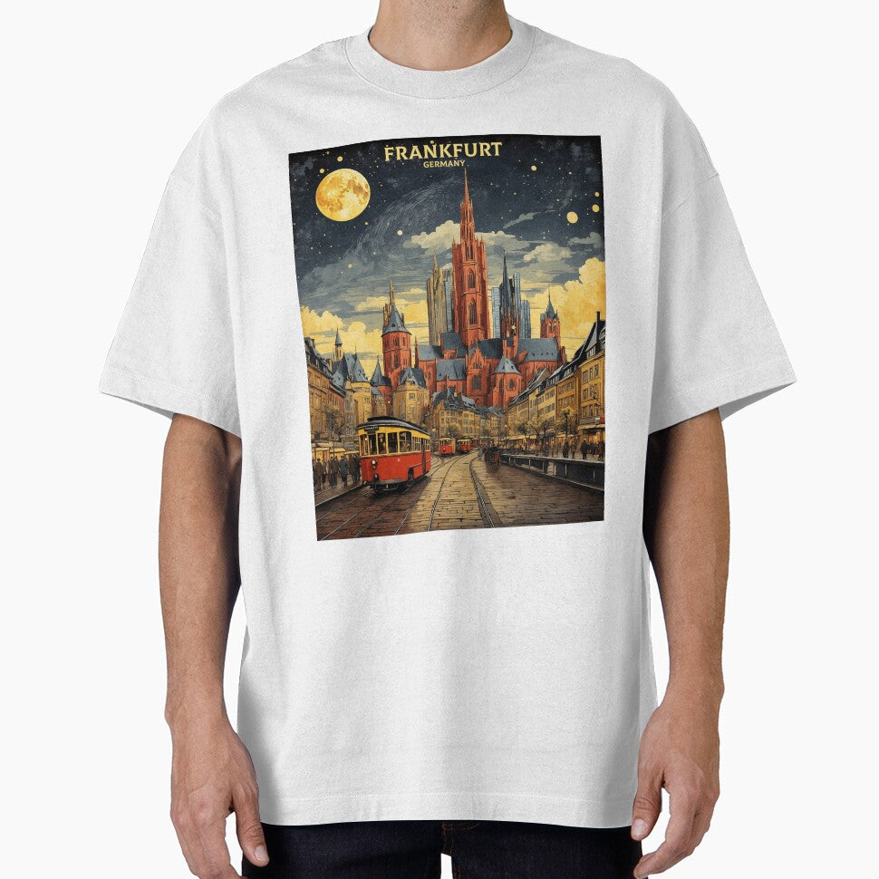Frankfurt Germany Starry Night Vintage Travel Poster by TravelersGems