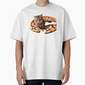 Funny Kitten Food Lover Foodie Pizza Hungry Cat by LEILA ART SPACE