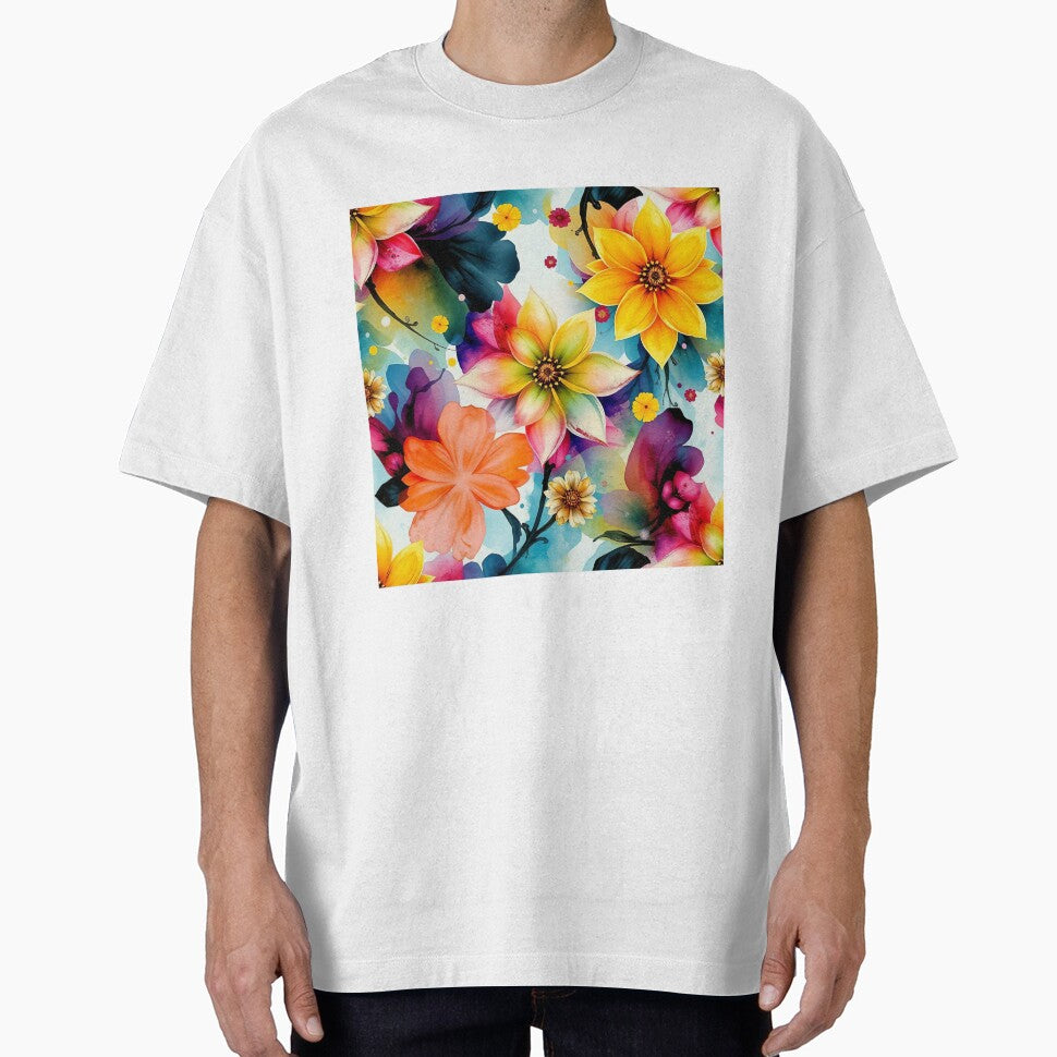 Vibrant Neon Floral Explosion Seamless Pattern for home decor,Warm Watercolor Floral design | T-Shirts and Phone Cases by TheGaliyaStudio