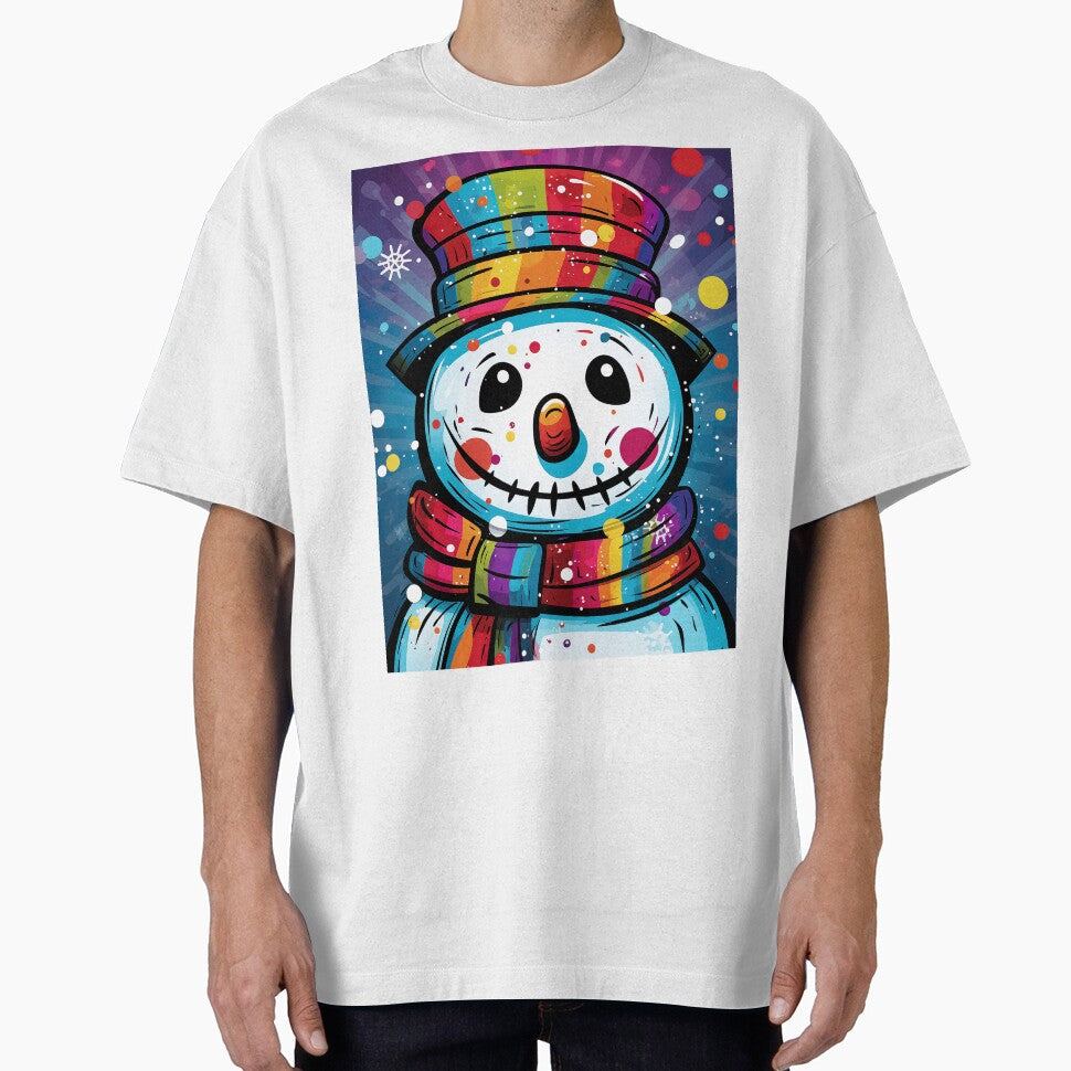 Colorful Jolly Snowman Pop Art Style by MCGrafxStudio