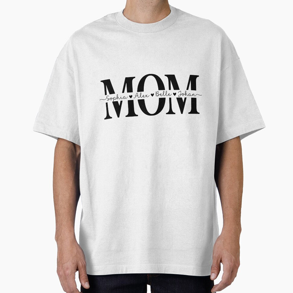 Custom Mom design Personalized Mama with Children Names, Mother’s Day Custom Name Mom Gift, Personalized Kids Name Graphic Tee by AsturShop