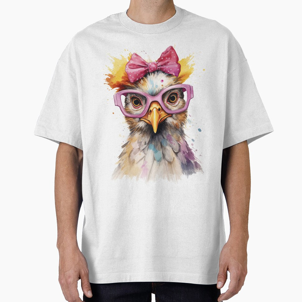 Funny Chicken with pink ribbon by vallass