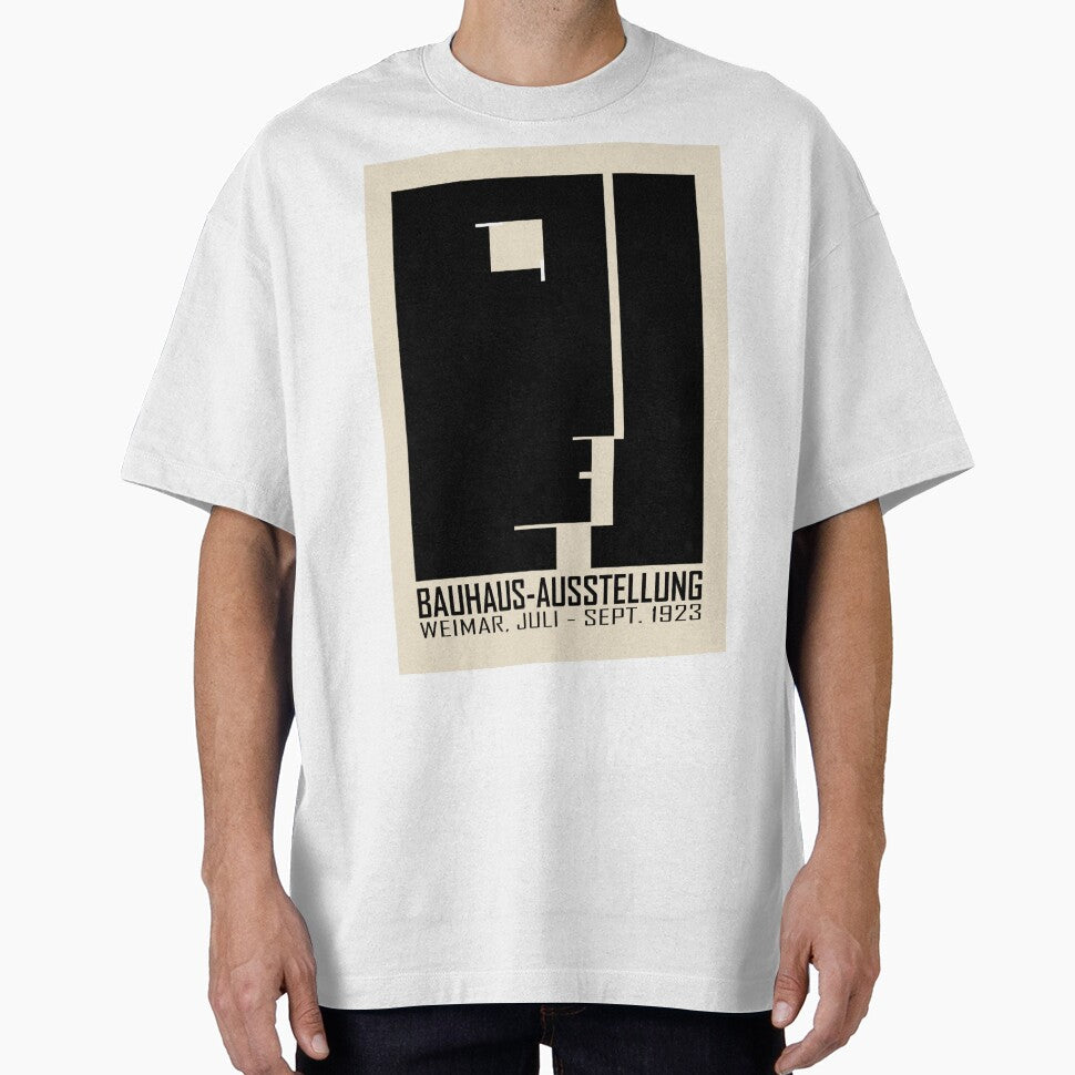 Bauhaus homage Modern Gallery Abstract Vintage Beige Black Shape Minimalist Print by AtelierDiKoko