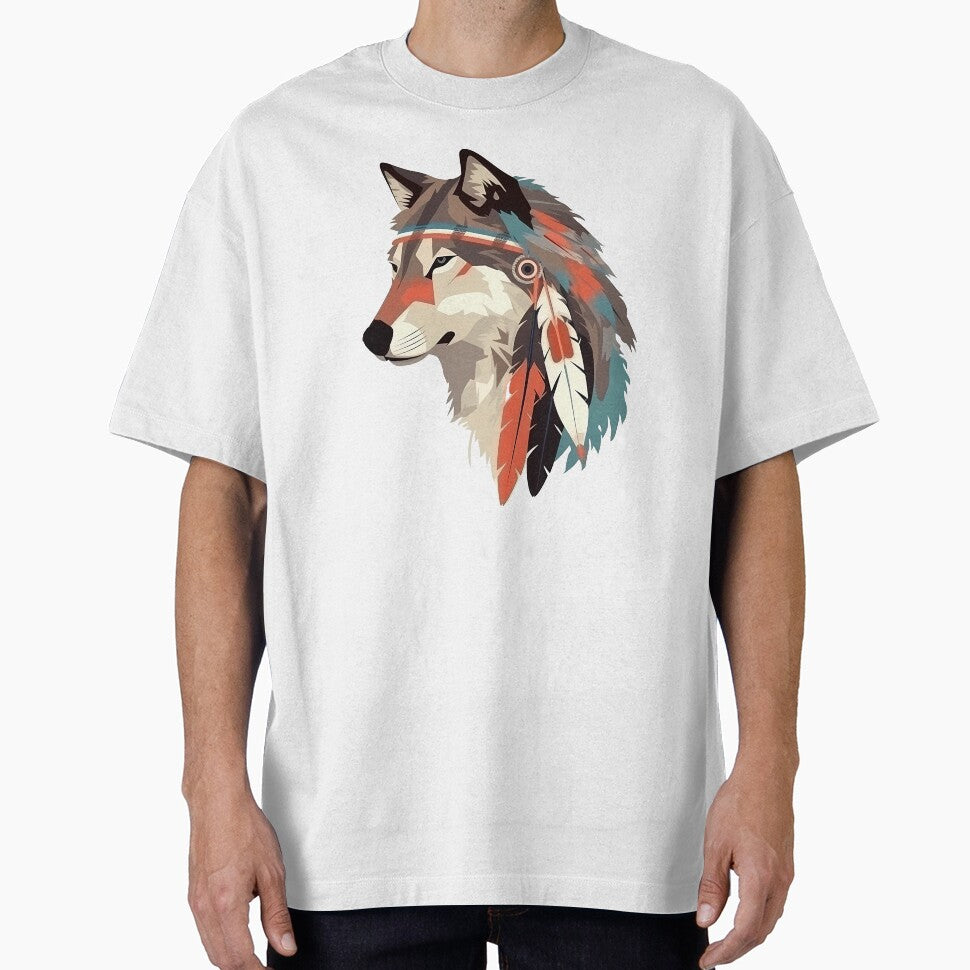 Boho Wolf Native American by KD Merch