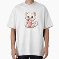 Cute Cat Drinking Strawberry Milkshake – Kawaii Cat Boba Lover Sticker by MrDev