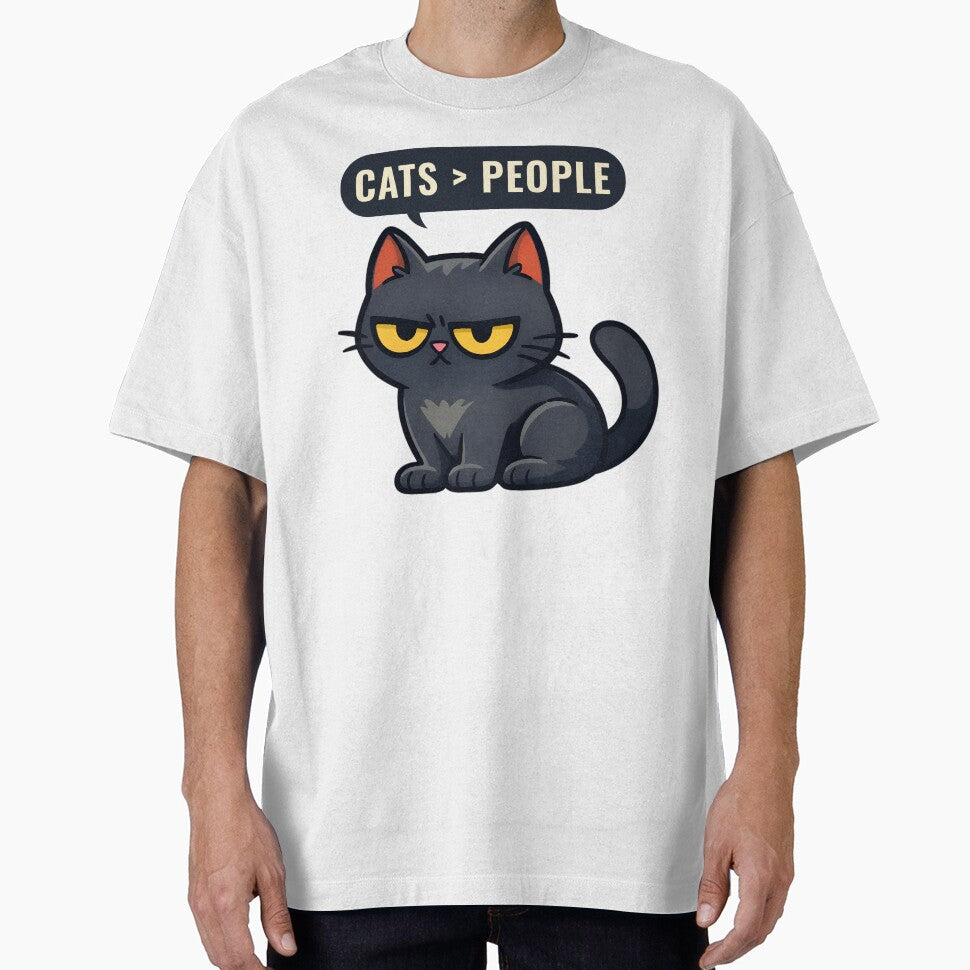 Cats Over People – Funny Cat Lover Humor Design by Elmer Green