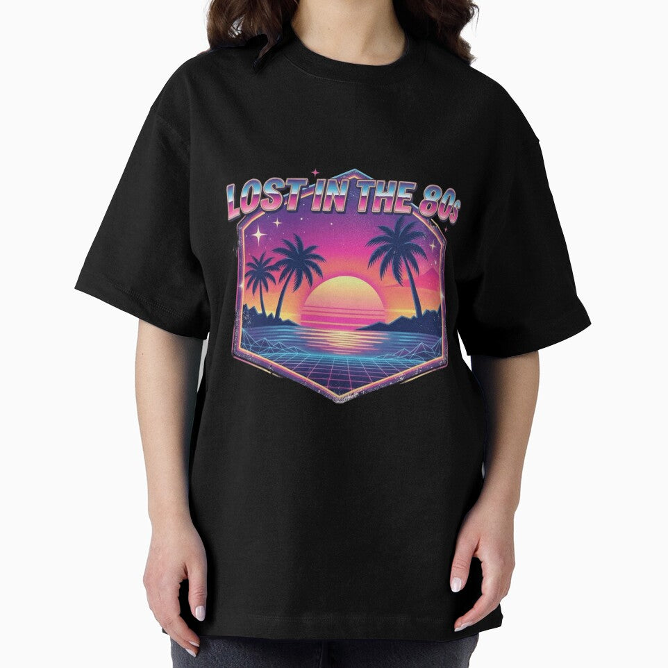 Retro Synthwave Sunset | "Lost in the 80s" Vintage Aesthetic by NikieesCreation