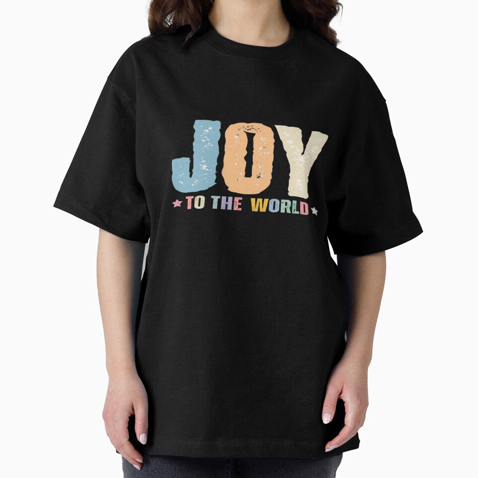 Colorful Distressed “JOY to the World” Holiday Typography – Festive Christmas Season Graphic Art by Bright Nest Studio