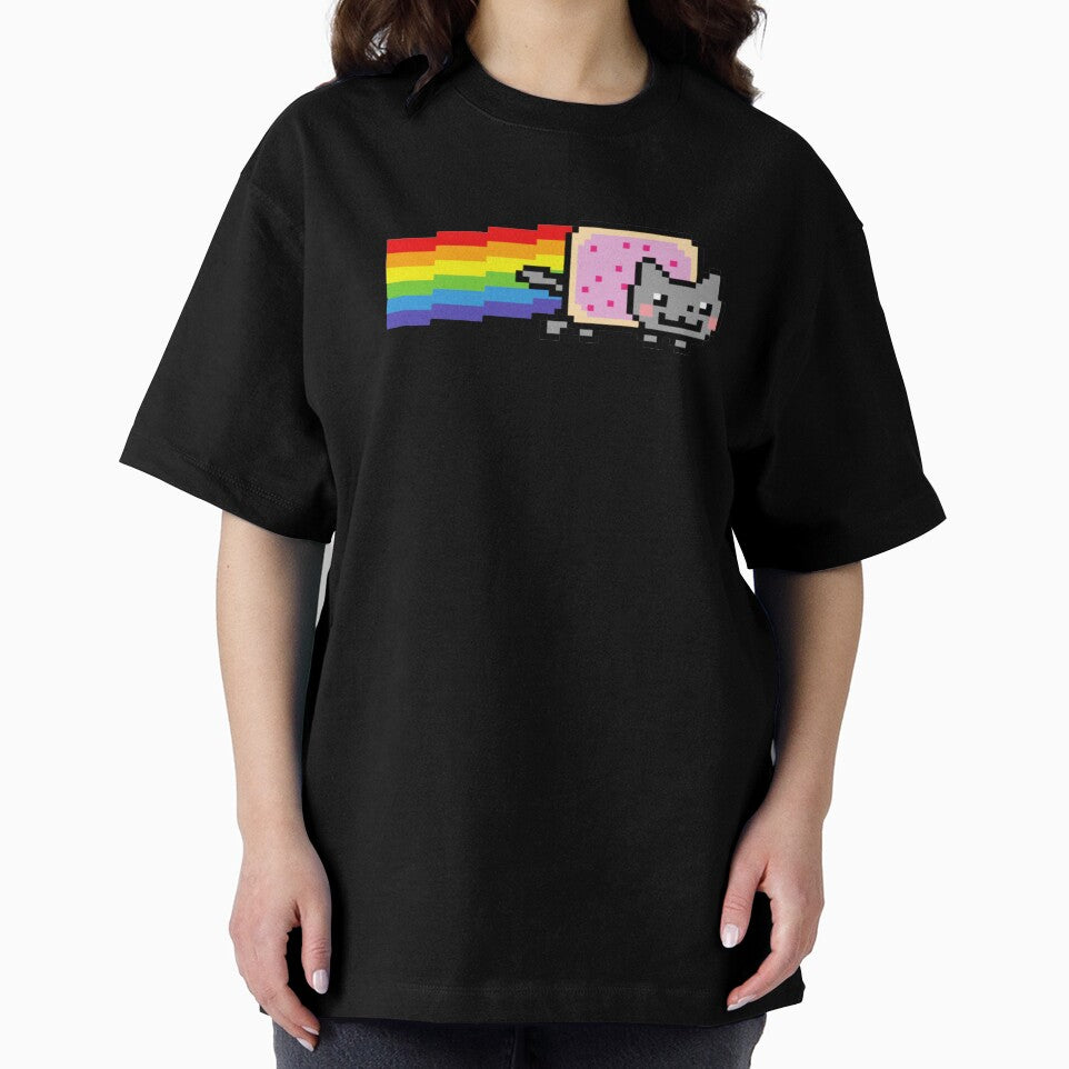 Pixel Rainbow Cat Pixel Art Retro Meme Style by JEFDodsonArt