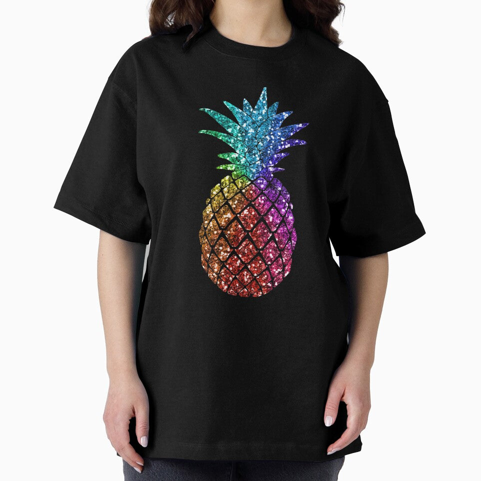 Rainbow Pineapple Print by mydoodlesateme