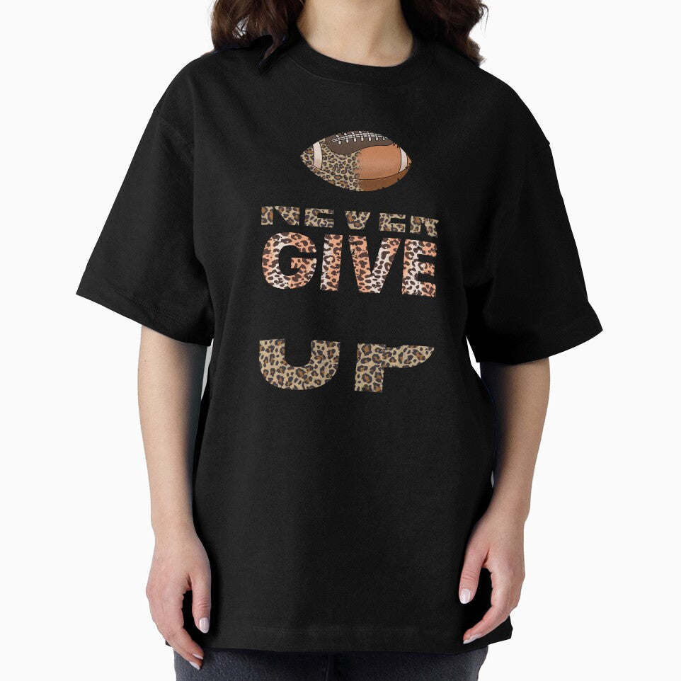 Never Give Up Football Leopard png Sublimation Design, Football PNG, Football Season, Football Mom png, Football Mom, Distressed Football, Love football by Peerda