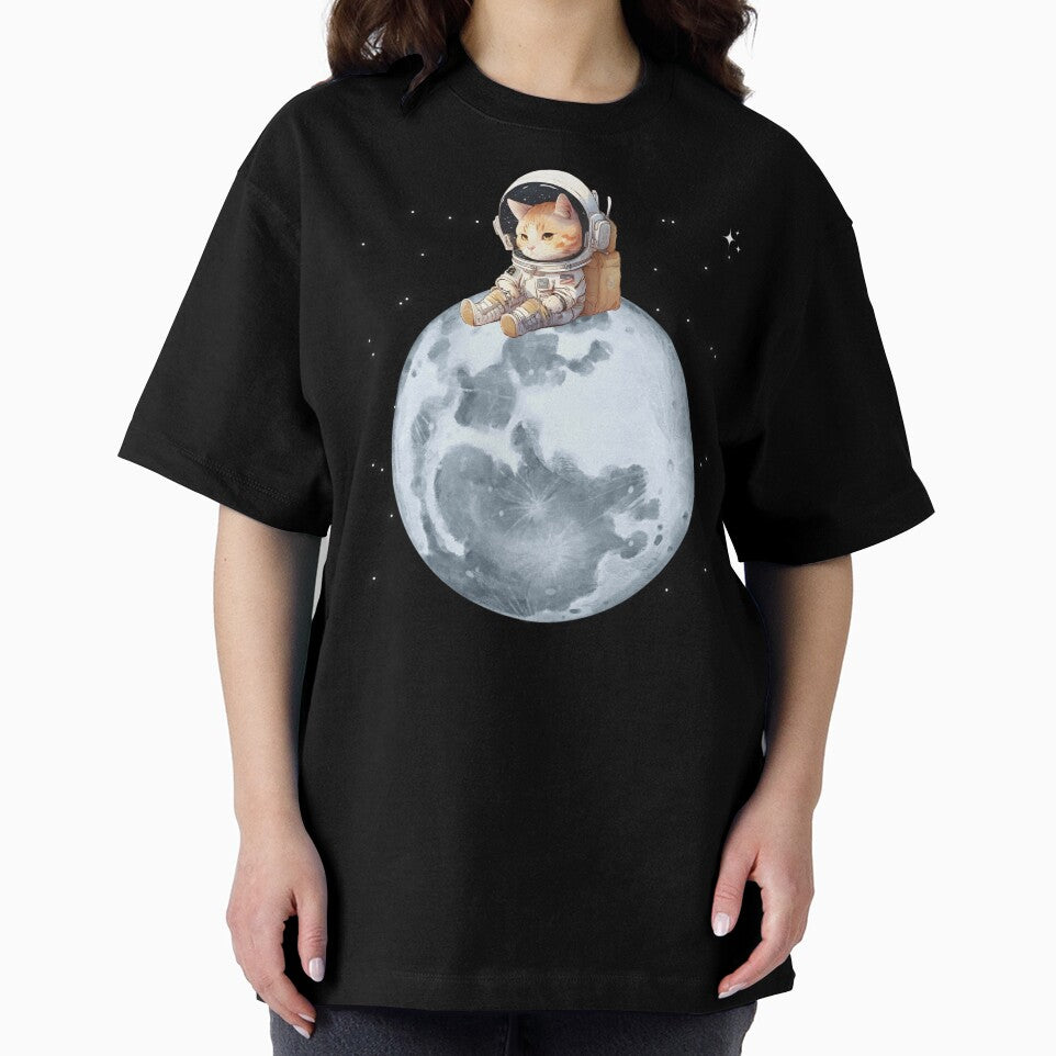 Cat astronaut sitting on the moon by SushiAnn