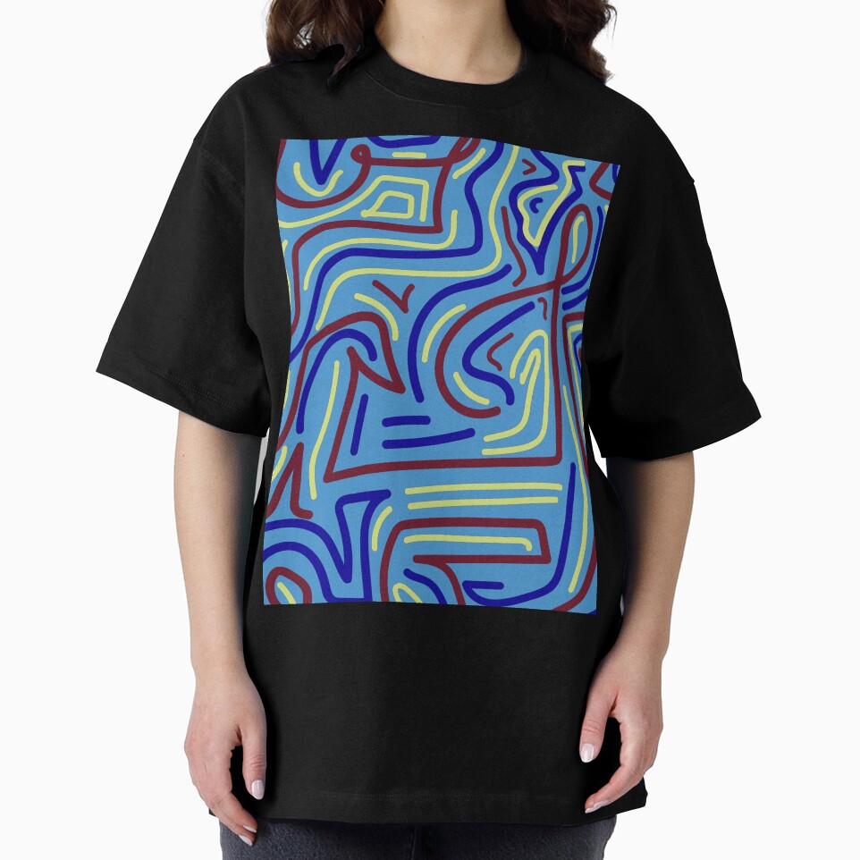 90s movie theater inspired funky swirling pattern- Modern Life by studioarchive
