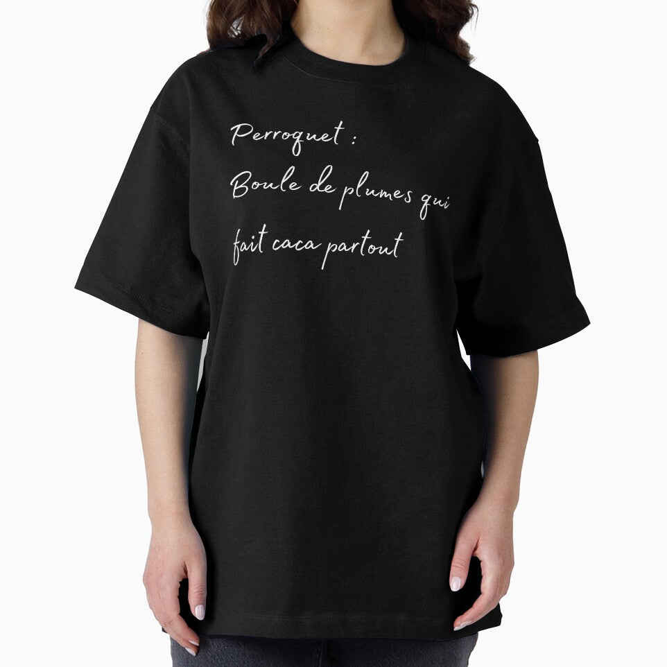 Parrot, Bird poop everyere french quote white by L'Atelier Oranjade