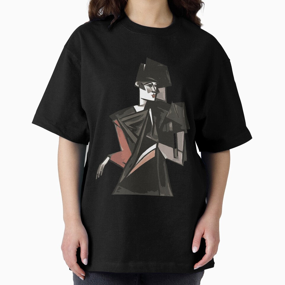 Goth Girl Dancing Geometric Abstract Art Cut Out by taiche
