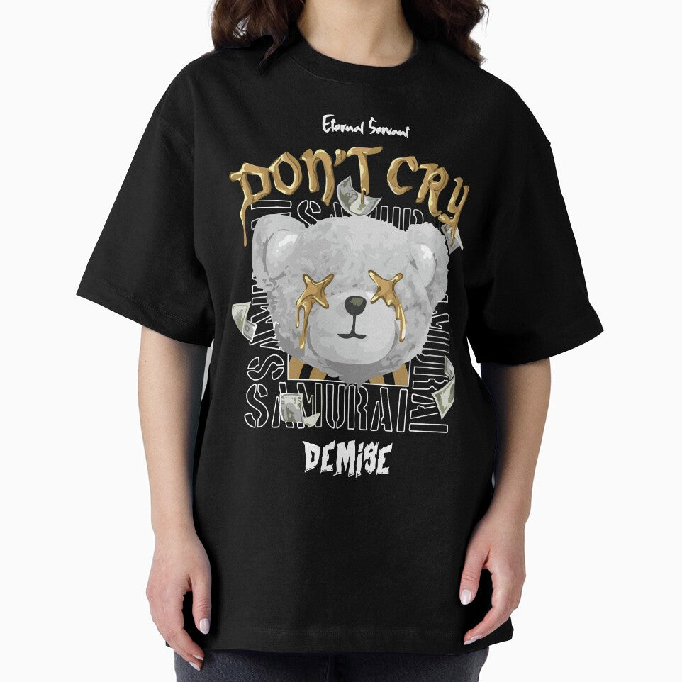 Samurai Bear Don't Cry Streetwear by NF Designs Studio DTF