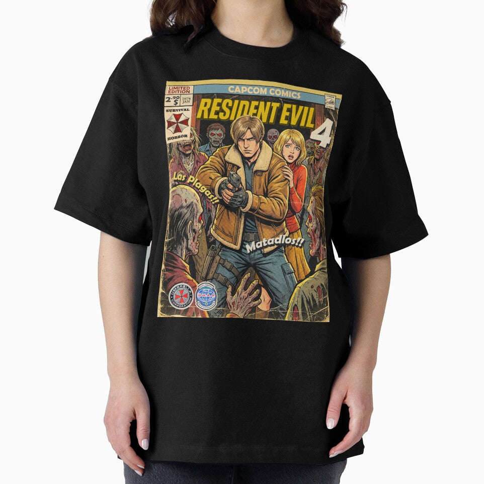 Resident Evil 4  Leon and Ashley Comic Retro Gaming Art by Back2Collage