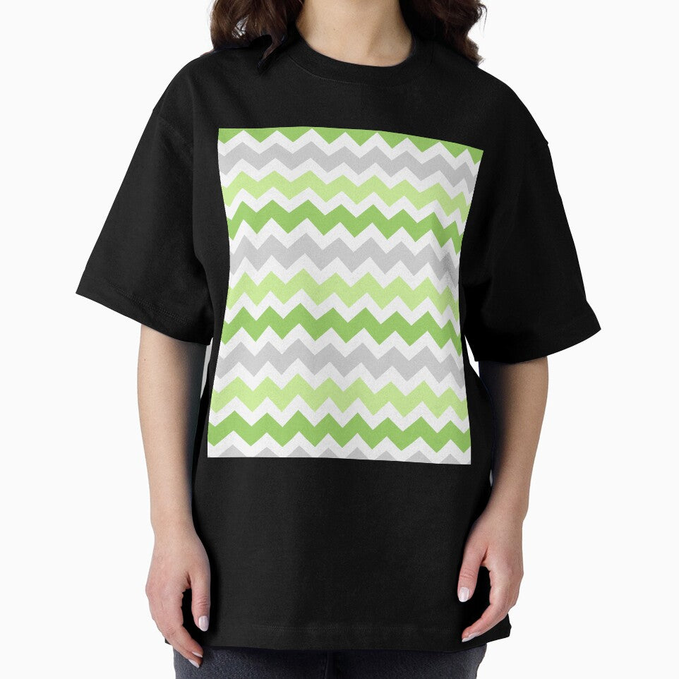 Lime Green Grey Chevron Pattern by dreamingmind