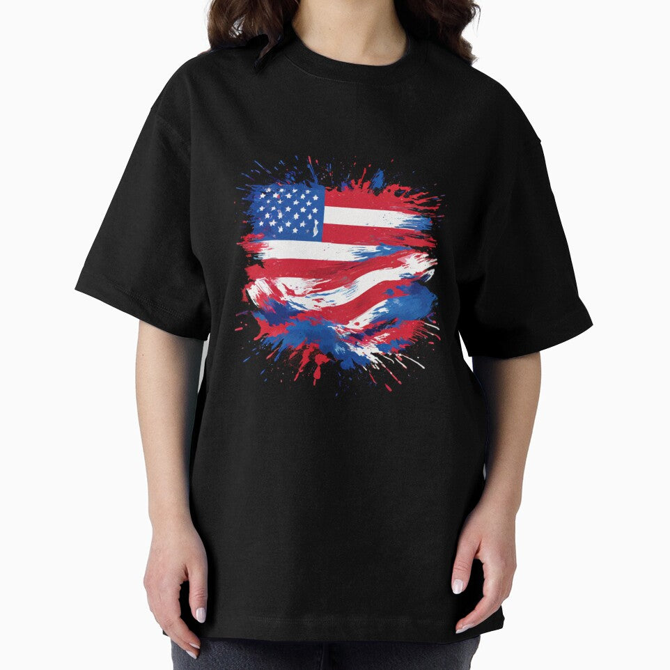 Patriotic American Flag Colors T-Shirt by ARTSWAG99
