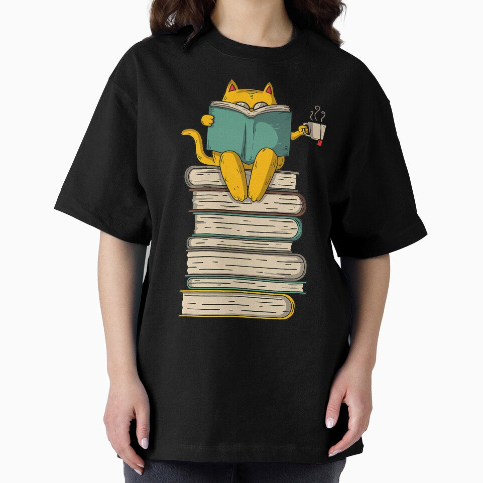 Reading Cat - Funny Book &amp; Tea Lover 	 Short Sleeve by sofekmiselc