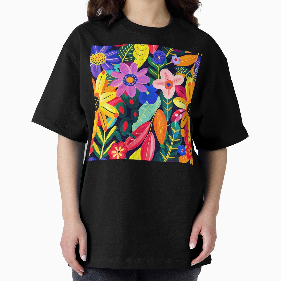 Funky Retro 1960's Hippie Colorful Flowers Design Art by DEC02