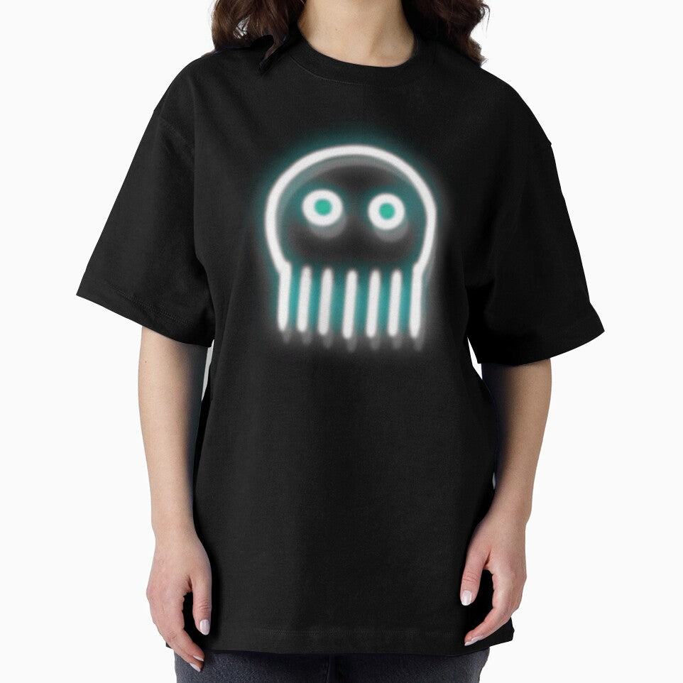 Cute skull Jellyfish in neon turquoise by M-Lorentsson