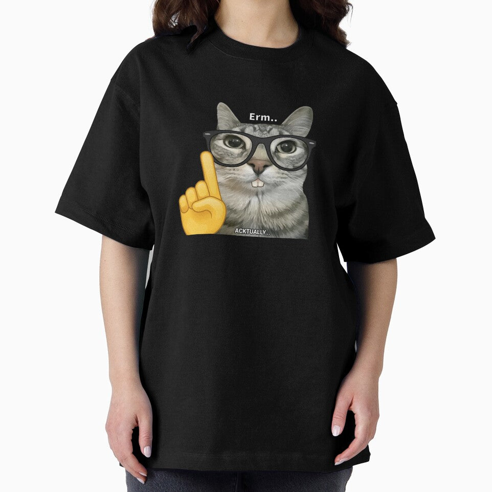 Erm... Acktually Nerdy Cat - Funny Sarcastic Nerd Meme by LoFi-OG
