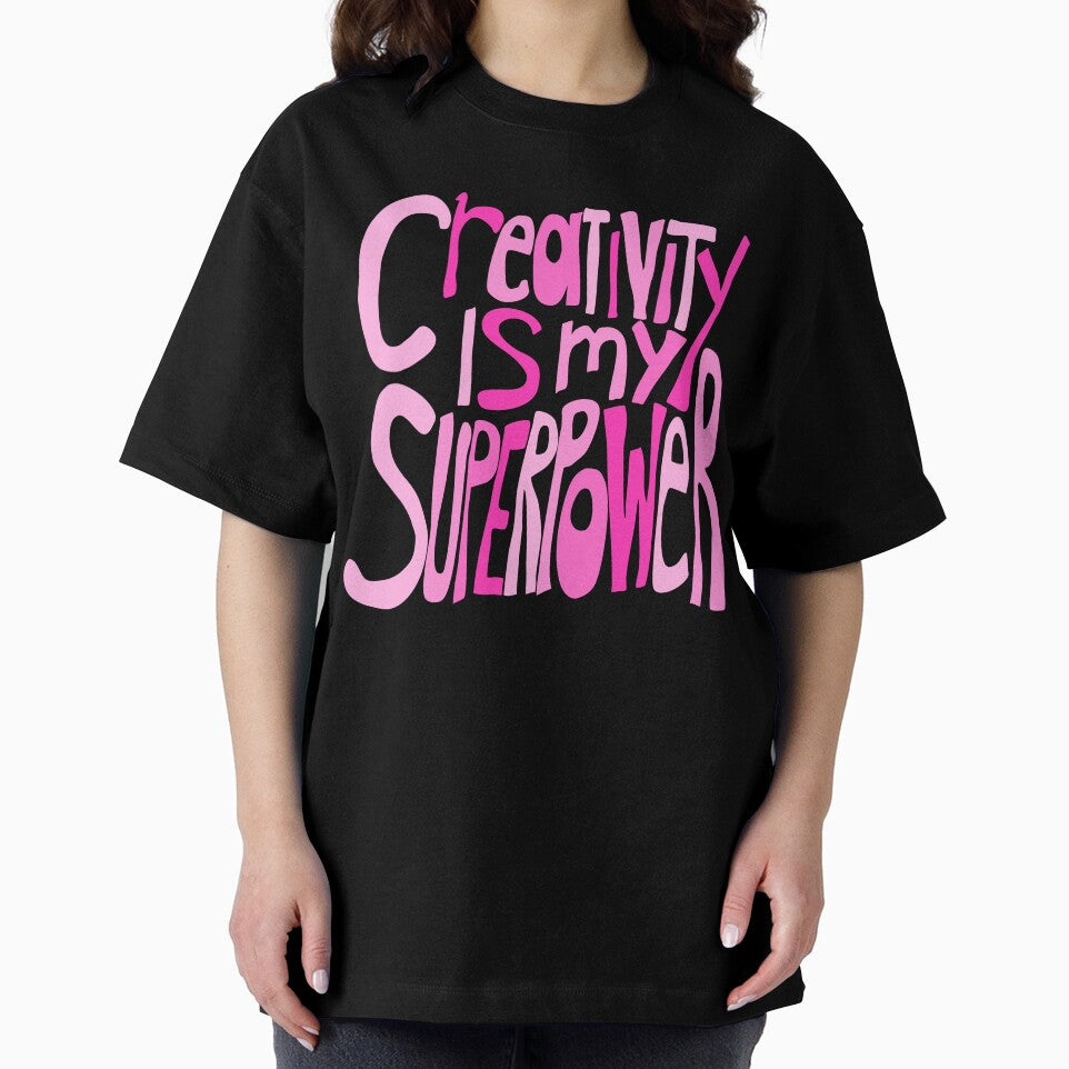 Creativity is my Superpower Pink Black Hand Lettering by wordznart