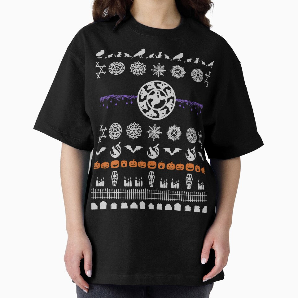 Halloween Ugly Christmas Sweater Pattern | Xmas Goth Design | Brighter Ver by VampyreZen