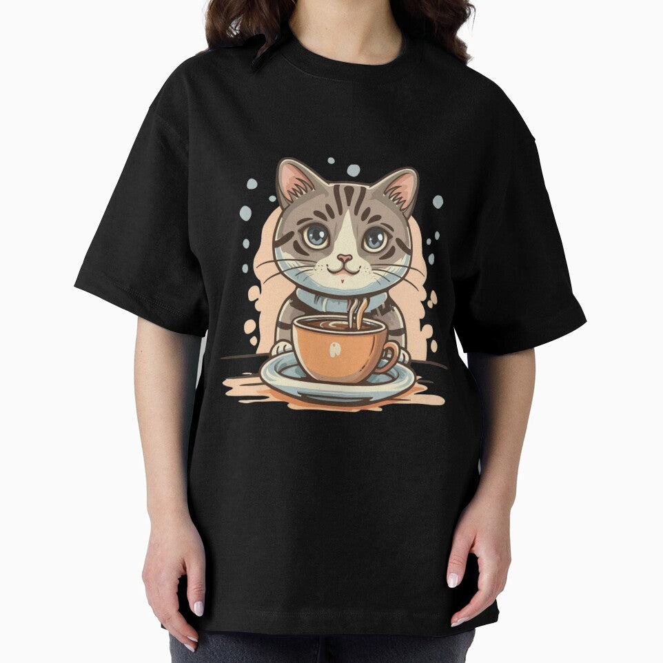 cat coffee happy design by brokenpones