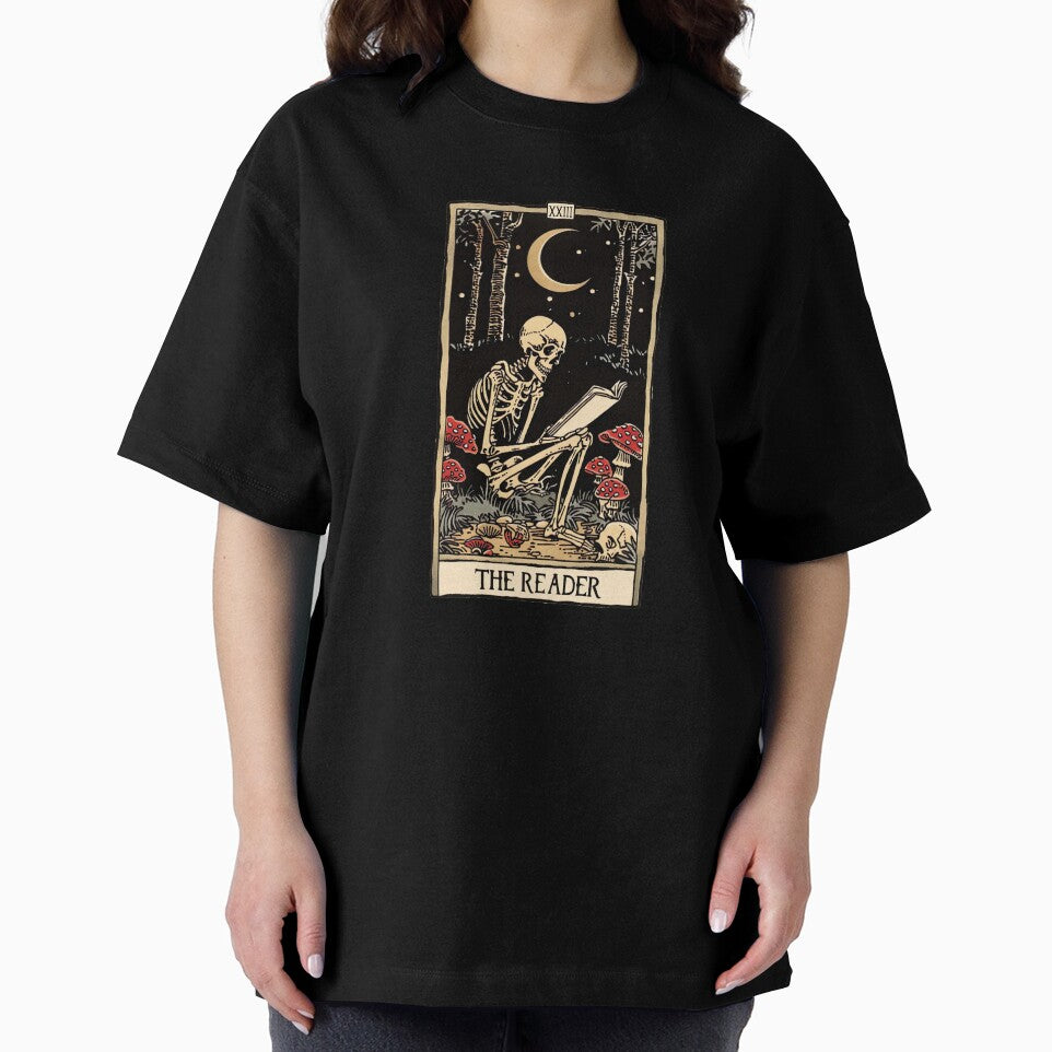 The Reader antique tarot cartomancy - skull and mushrooms with moon by Fantasy Cache