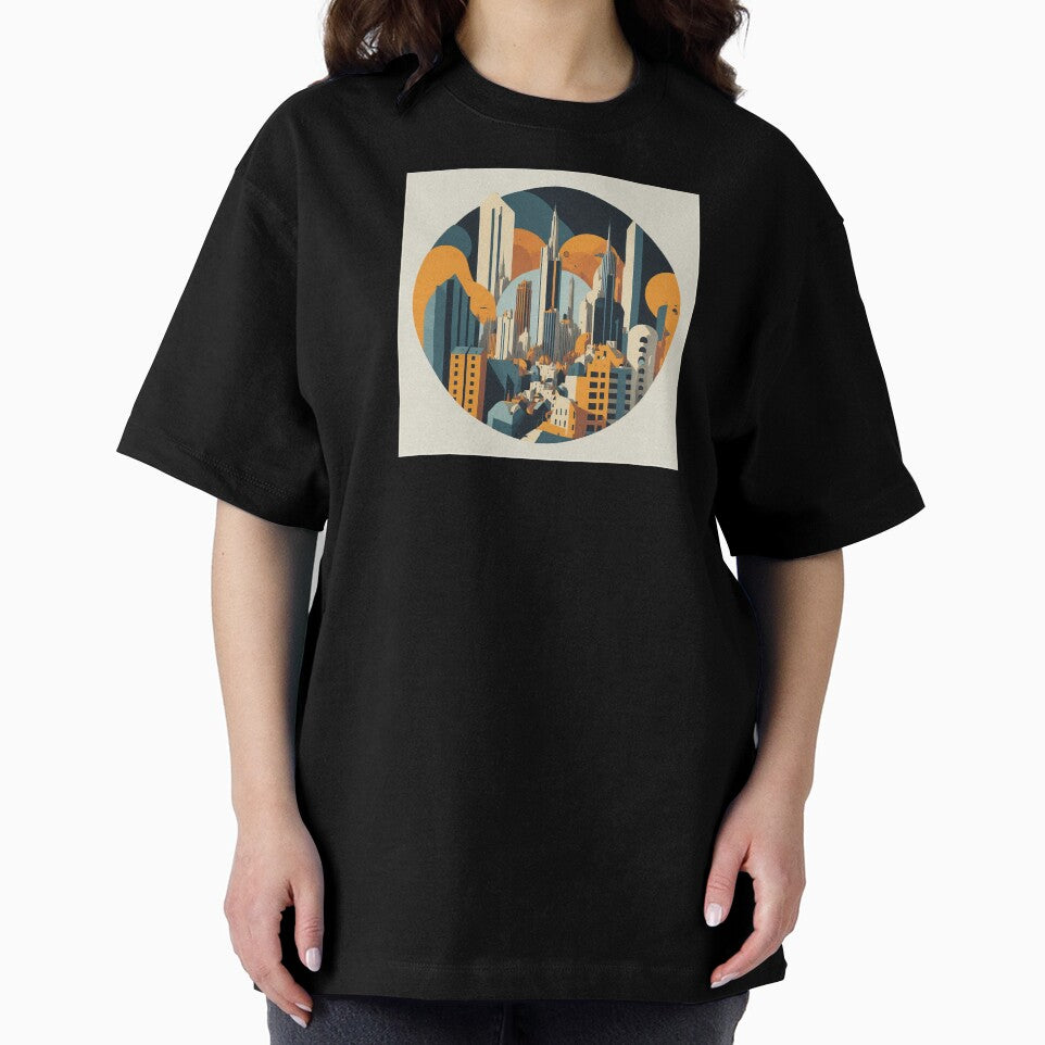Minimalist night city | geometric buildings by Phoenix-Textile