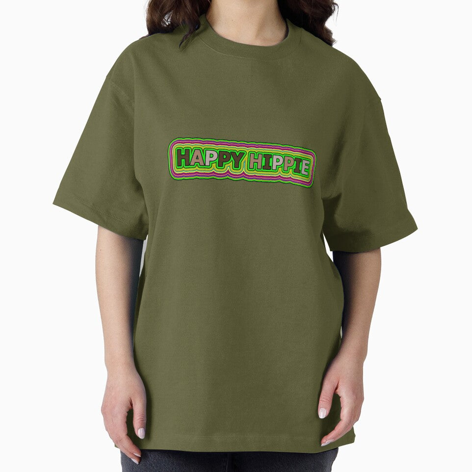 Happy Hippie Words Hippie Vibes Retro Lines 1 of 4 by Beachy
