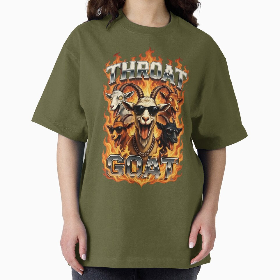 Badass Flaming Throat Goat G.O.A.T. Streetwear Graphic by TshirtsOnline-
