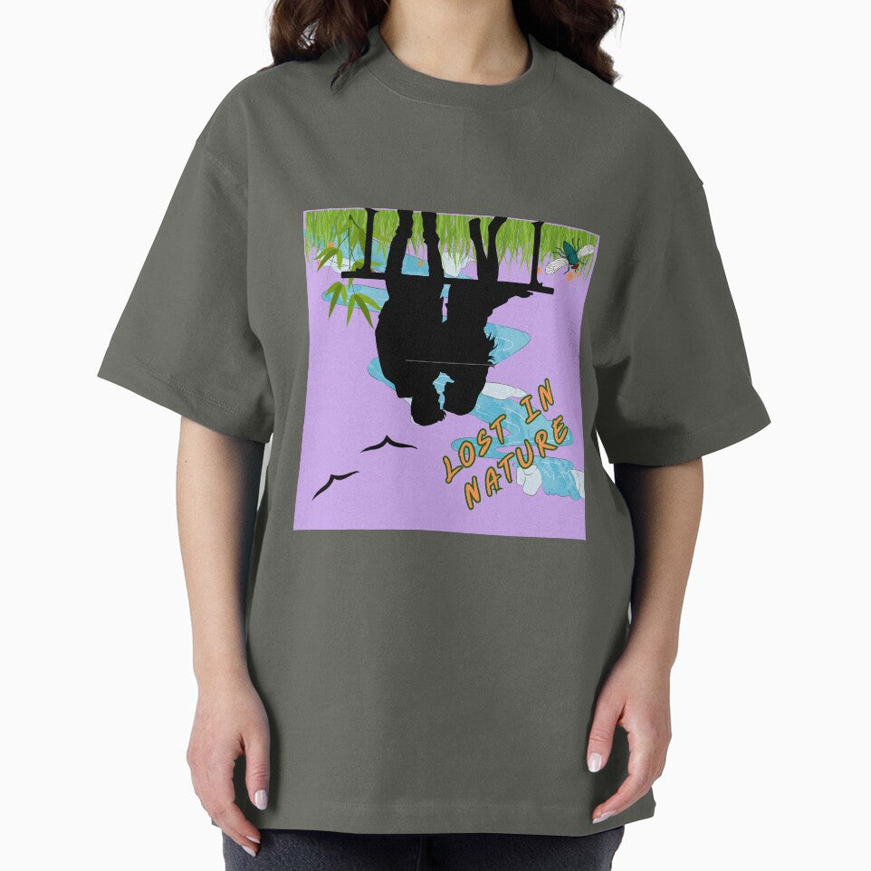 Lost in Nature – Peaceful Reflection Silhouette Art | Nature Lover Illustration by NilofaDesigns