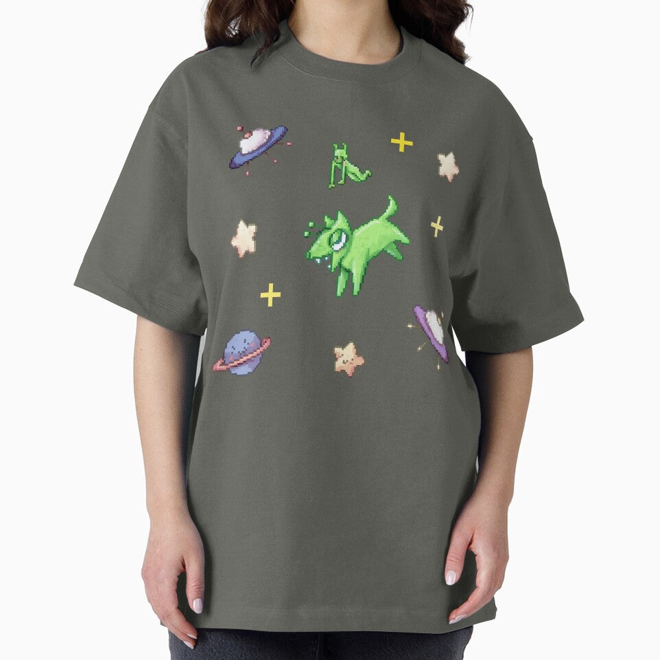 Cute Alien Pixel Pattern by Dhampyy