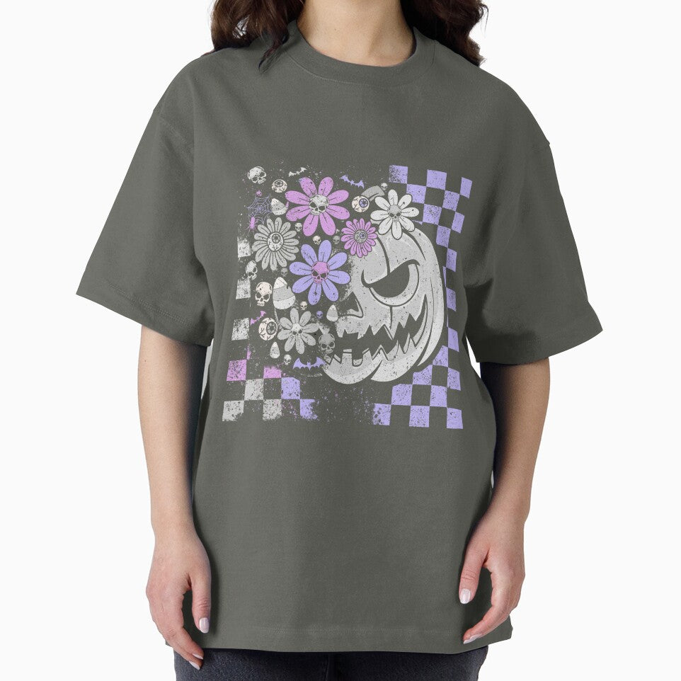 Pastel Goth Pumpkin – Skulls & Flowers Halloween Design by The Sandy Design Store