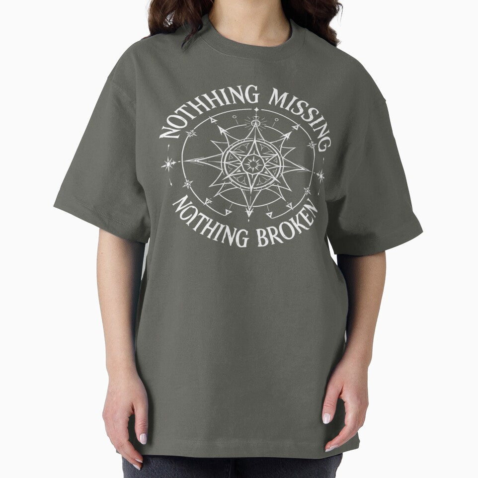 Nothing Missing, Nothing Broken T-Shirt – Minimal Affirmation Graphic Tee by zakarov27