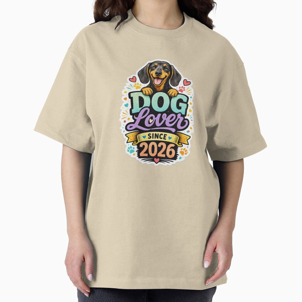Dog Lover Since 2026 Cute Dachshund Sticker Gift by InjeyArt