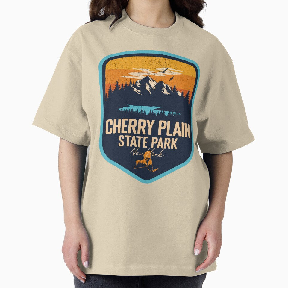 Cherry Plain State Park New York - NY Sunset Grunge Texture Badge Forest and Wilderness by mountainfad