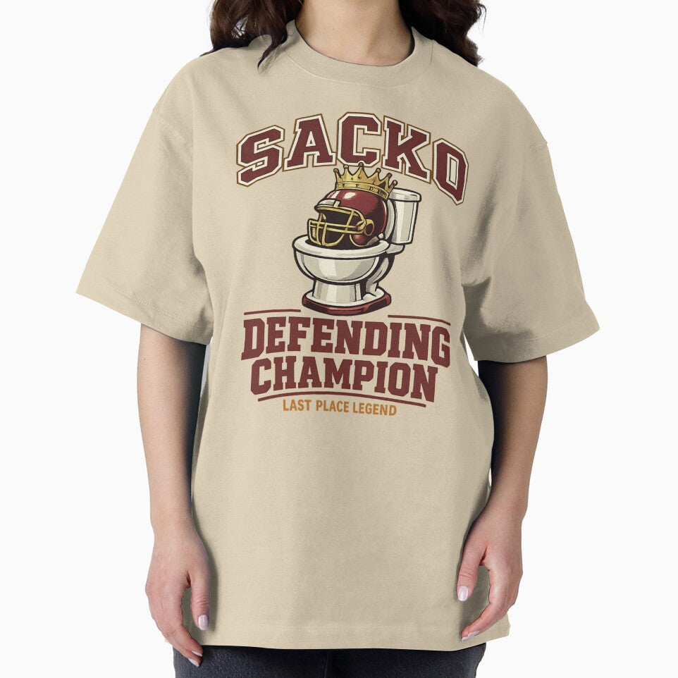 Sacko Defending Champion Fantasy Football Shirt Funny Last Place Legend Toilet Bowl Trophy League Loser by Grayson809