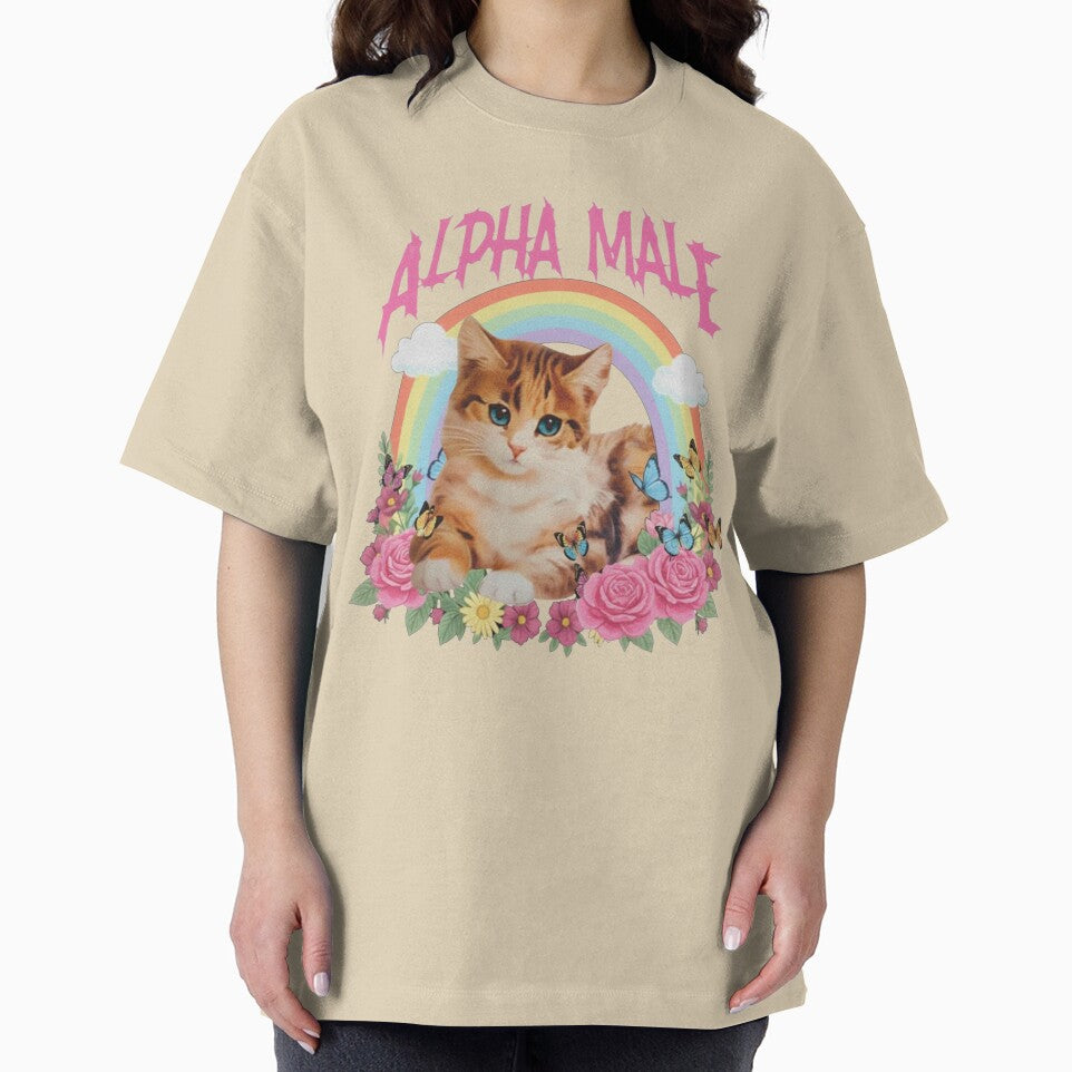 Alpha Male Funny Kitten, Funny Cat Meme, Boyfriend Gifts, Father Gift, Cat Lover, Cat Gift, Retro Funny Rainbow by BooberriesS