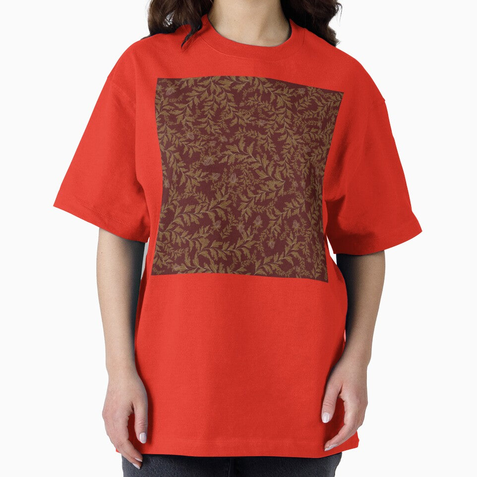 Seamless Boho floral pattern in rich red tones by Line-Aura