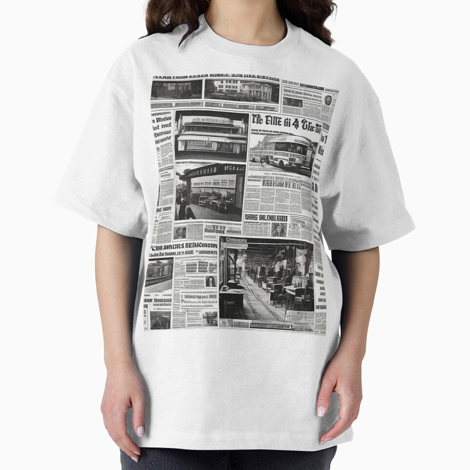 Old daily newspaper journal magazine black and white retro urban style by Carlos Gudino