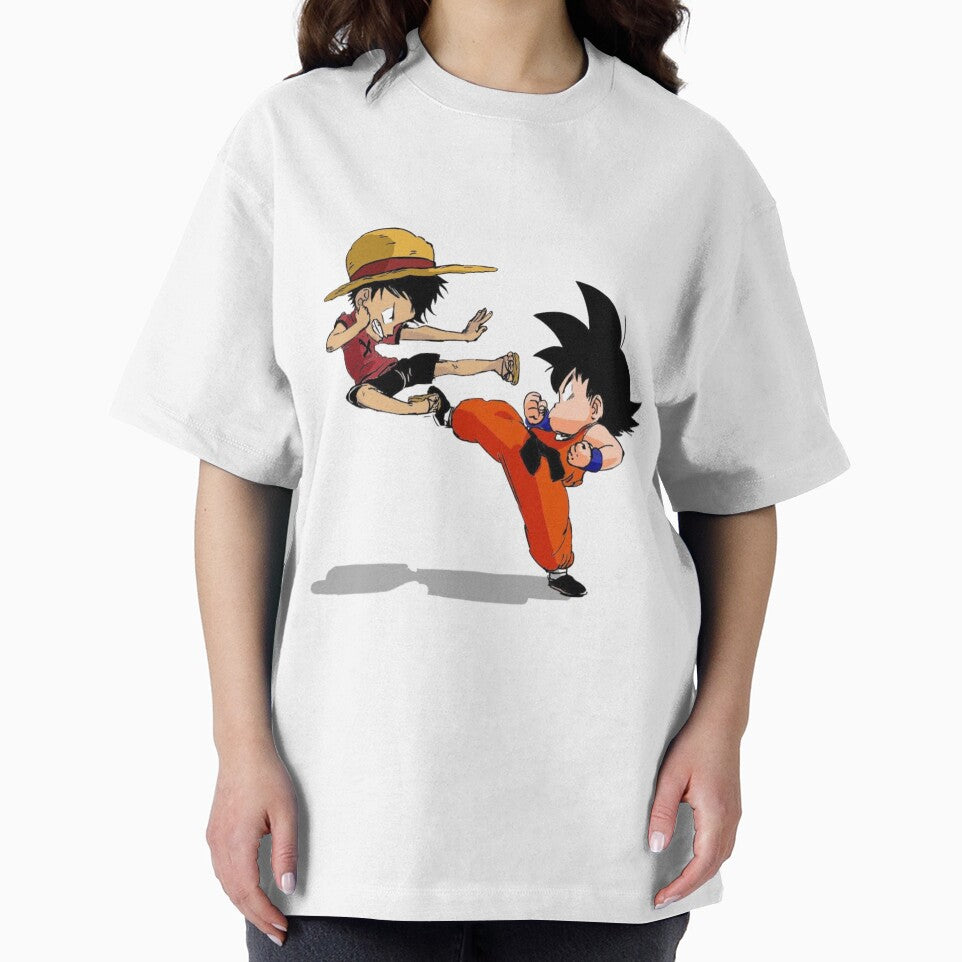 Luffy vs Goku Funny Crossover Kick by Snowdog-Art